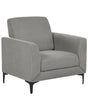 Armchair Grey Fabric Upholstery Black Legs Thick Seating Cushion Retro Living Room Furniture Beliani