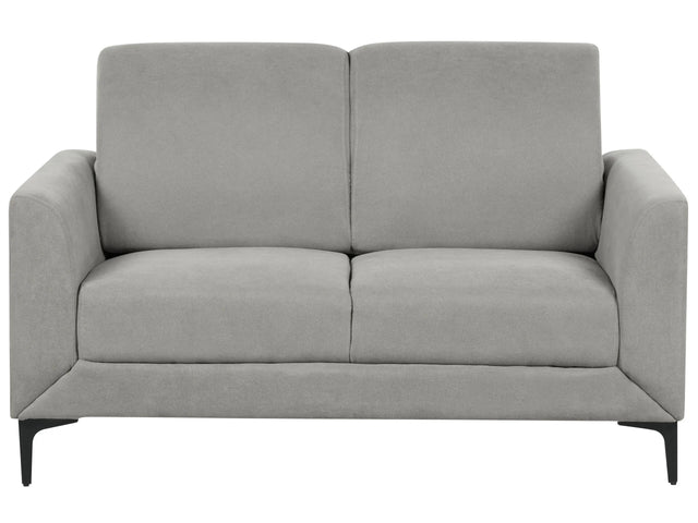 Sofa Grey Fabric Polyester Upholstery Black Legs 2 Seater Loveseat Retro Style Living Room Furniture Beliani