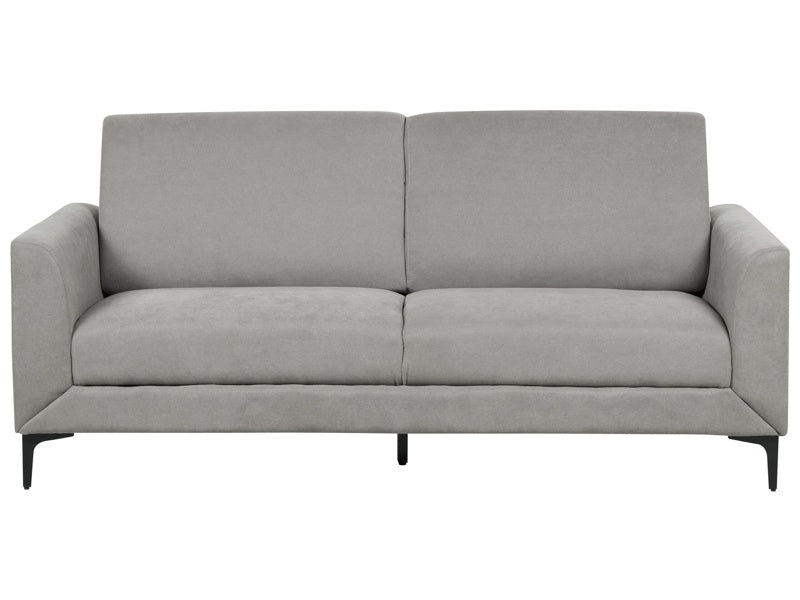 Sofa Grey Fabric Polyester Upholstery Black Legs 3 Seater Retro Style Living Room Furniture Beliani