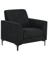 Armchair Black Fabric Upholstery Black Legs Thick Seating Cushion Retro Living Room Furniture Beliani