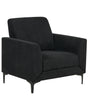 Armchair Black Fabric Upholstery Black Legs Thick Seating Cushion Retro Living Room Furniture Beliani