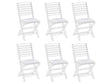 Set of 6 Outdoor Seat Pad Cushions White String Tied Zip Fastener UV Resistant  Beliani