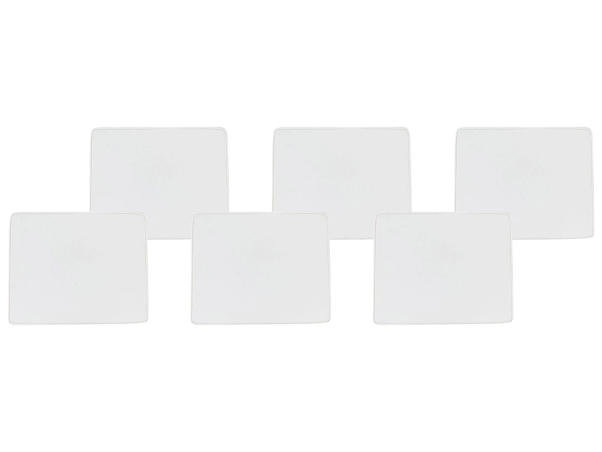Set of 6 Outdoor Seat Pad Cushions White String Tied Zip Fastener UV Resistant  Beliani