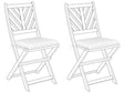 Set of 2 Outdoor Seat Cushions White String Tied  UV Resistant Set Pad Beliani