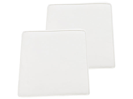 Set of 2 Outdoor Seat Cushions White String Tied  UV Resistant Set Pad Beliani