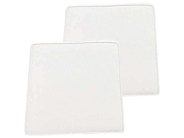 Set of 2 Outdoor Seat Cushions White String Tied  UV Resistant Set Pad Beliani