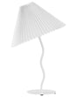 Table Lamp White Metal Base Synthetic Pleated Shade Modern Minimalistic Design Living Room Bedroom Beliani