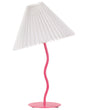 Table Lamp Pink Metal Base Synthetic Pleated Shade Modern Minimalistic Design Living Room Bedroom Beliani