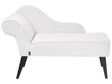 Chaise Lounge White Polyester Fabric Upholstery Black Wood Legs Left Hand Retro Design Beliani