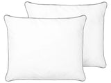 Bed Pillow White Japara Cotton 50 x 60 cm Microfiber Filling High Profile Satin Piping Soft Beliani