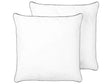 2x Bed Pillow White Japara Cotton 80 x 80 cm Microfiber Filling High Profile Satin Piping Soft Beliani