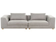 Sofa Fabric Light Grey Polyester Upholstery Couch 3 Seater Cushioned Armrests Living Room Modern Comfortable Cosy Beliani