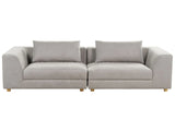 Sofa Fabric Light Grey Polyester Upholstery Couch 3 Seater Cushioned Armrests Living Room Modern Comfortable Cosy Beliani