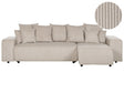 Left Hand Corner Sofa Taupe Corduroy 3 Seater Extra Scatter Cushions Modern Living Room Beliani