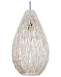 Pendant Hanging Lamp Beige Cotton Rope Cage Shade Japandi Natural Style  Beliani