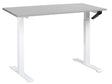 Manually Adjustable Desk Grey Tabletop White Steel Frame 120 x 72 cm Sit and Stand Square Feet Modern Design Office Beliani