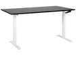 Manually Adjustable Desk Black Tabletop White Steel Frame 160 x 72 cm Sit and Stand Square Feet Modern Design Office Beliani