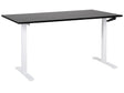 Manually Adjustable Desk Black Tabletop White Steel Frame 160 x 72 cm Sit and Stand Square Feet Modern Design Office Beliani