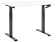 Manually Adjustable Desk White Tabletop Black Steel Frame 120 x 72 cm Sit and Stand Square Feet Modern Design Office Beliani