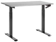 Manually Adjustable Desk Grey Tabletop Black Steel Frame 120 x 72 cm Sit and Stand Square Feet Modern Design Office Beliani