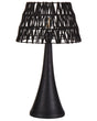 Table Lamp Black Cotton Shade Mango Wood Base Metal Frame Single Light Modern Design Home Accessories Living Room Beliani