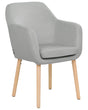 Dining Chair Grey Velvet Upholstery Wooden Legs with Armrests Classic Style Living Space Furniture Beliani