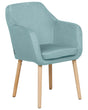 Dining Chair Blue Velvet Upholstery Wooden Legs with Armrests Classic Style Living Space Furniture Beliani