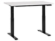 Electrically Adjustable Desk White Tabletop Black Steel Frame 120 x 72 cm Sit and Stand Square Feet Modern Design  Beliani