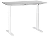 Electrically Adjustable Desk Grey Tabletop White Steel Frame 120 x 72 cm Sit and Stand Round Feet Modern Design  Beliani