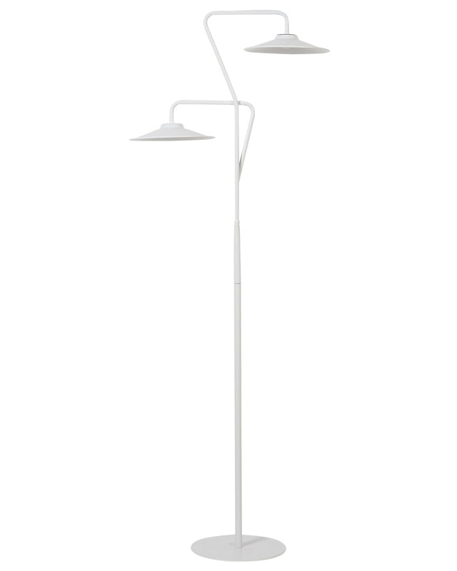 2 Light Floor LED Lamp White 140 cm Warm Light Living Room Bedroom Office Study Modern Lighting Beliani