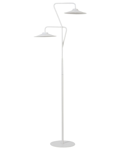 2 Light Floor LED Lamp White 140 cm Warm Light Living Room Bedroom Office Study Modern Lighting Beliani