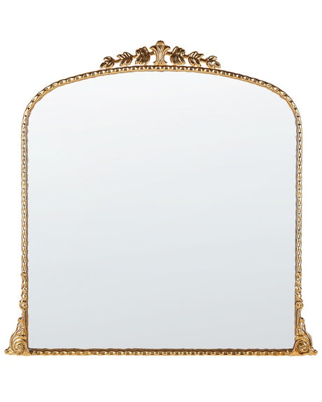 Wall Mirror Gold Metal 71 x 71 cm Wall Mounted Decorative Mirror Glamour Style Hanging Decor  Beliani