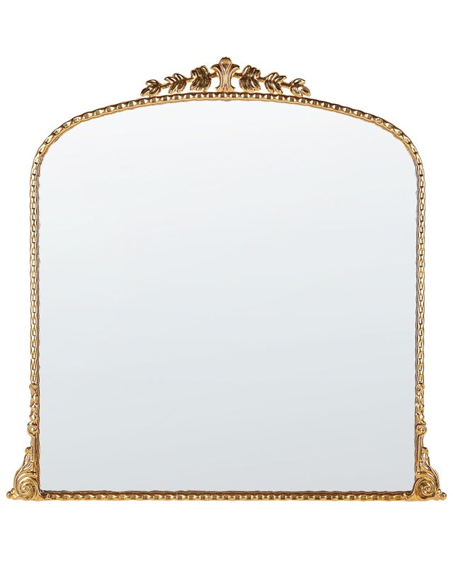 Wall Mirror Gold Metal 71 x 71 cm Wall Mounted Decorative Mirror Glamour Style Hanging Decor  Beliani