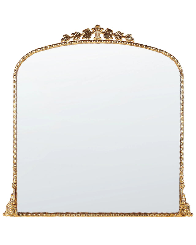 Wall Mirror Gold Metal 71 x 71 cm Wall Mounted Decorative Mirror Glamour Style Hanging Decor  Beliani