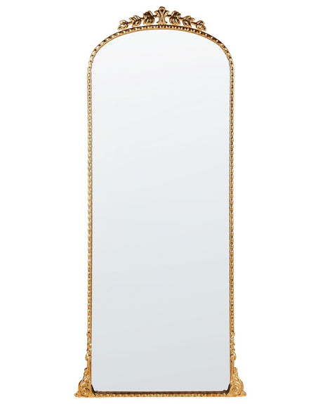 Wall Mirror Gold Metal 51 x 114 cm Wall Mounted Decorative Mirror Glamour Style Hanging Decor  Beliani