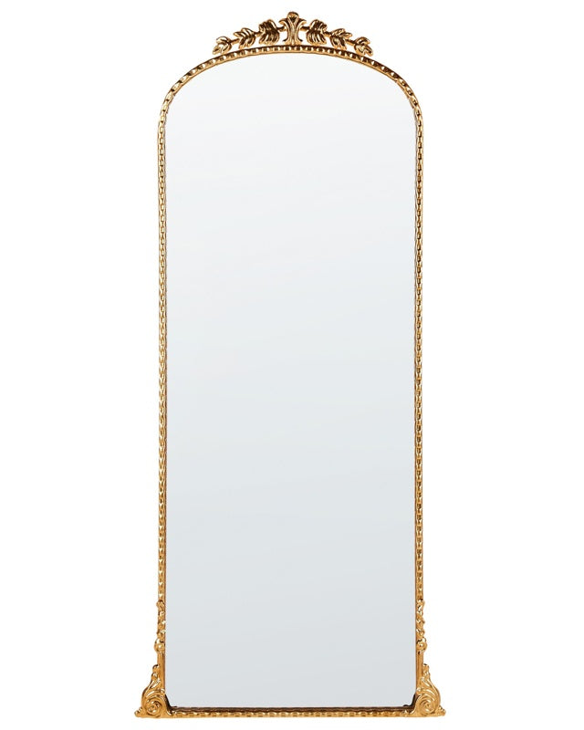 Wall Mirror Gold Metal 51 x 114 cm Wall Mounted Decorative Mirror Glamour Style Hanging Decor  Beliani