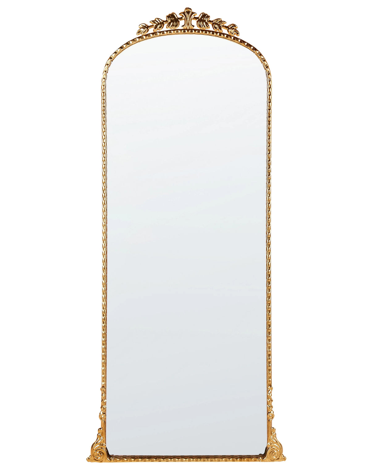 Wall Mirror Gold Metal 51 x 114 cm Wall Mounted Decorative Mirror Glamour Style Hanging Decor  Beliani