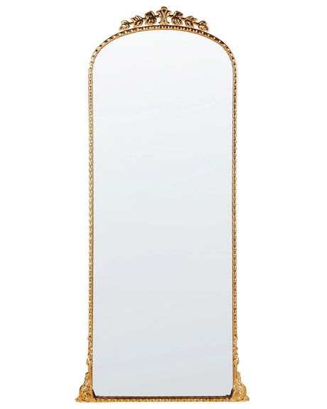 Wall Mirror Gold Metal 51 x 114 cm Wall Mounted Decorative Mirror Glamour Style Hanging Decor  Beliani