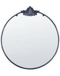 Wall Round  Mirror Black Metal  67 cm Wall Mounted Decorative Mirror Glamour Style Hanging Decor  Beliani