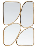 Wall Mirror Gold Metal 70 x 100 cm Wall Mounted Decorative Mirror Glamour Style Hanging Decor  Beliani
