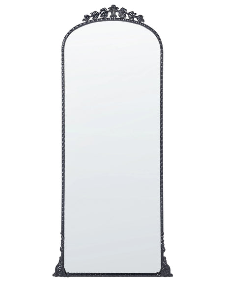 Wall Mirror Black Metal 51 x 114 cm Wall Mounted Decorative Mirror Glamour Style Hanging Decor  Beliani