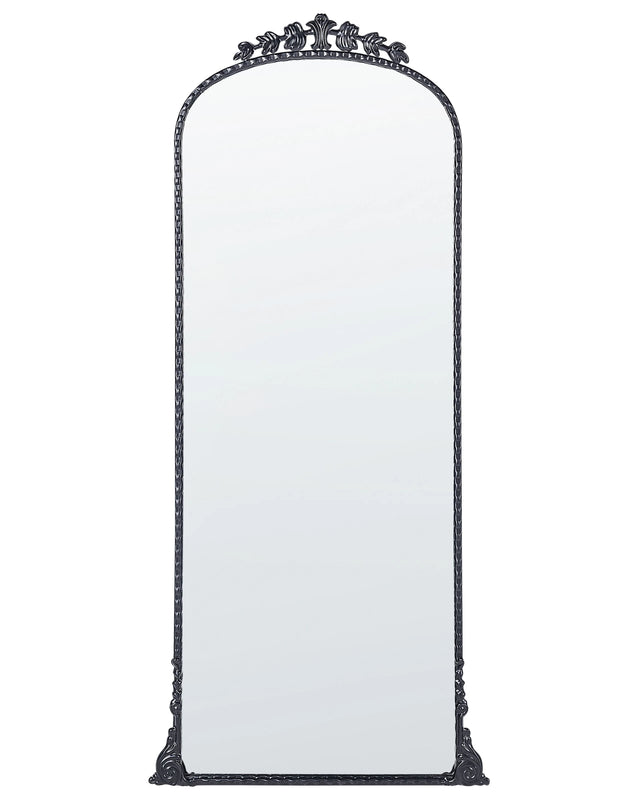 Wall Mirror Black Metal 51 x 114 cm Wall Mounted Decorative Mirror Glamour Style Hanging Decor  Beliani