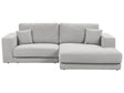 Left Hand 3 Seater Corner Sofa Light Grey Fabric Upholstered Track Armrests Additional Cushions Minimalistic Modern Style Beliani