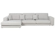 Right Hand 4 Seater Corner Sofa Light Grey Fabric Upholstered Track Armrests Additional Cushions Minimalistic Modern Style Beliani
