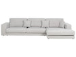 Left Hand 4 Seater Corner Sofa Light Grey Fabric Upholstered Track Armrests Additional Cushions Minimalistic Modern Style Beliani