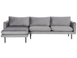 Corner Sofa Grey Velvet Fabric Black Legs Modern Retro Style Beliani