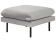 Ottoman Grey Fabric Pillow-Top Square Footstool Metal Legs Glamour Style Beliani