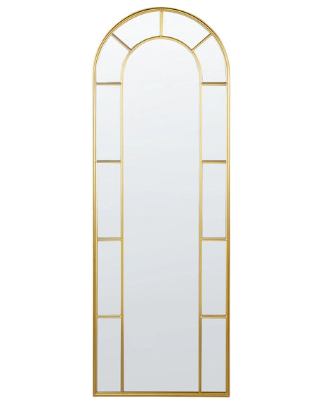 Wall Mirror Gold Metal 60 x 170 cm Wall Mounted Decorative Mirror Vantage Style Hanging Decor  Beliani