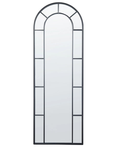 Wall Mirror Black Metal 60 x 170 cm Wall Mounted Decorative Mirror Vintage Style Hanging Decor  Beliani