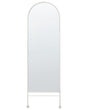 Wall Mirror White Iron Glass 45 x 145 cm Oval Hanging Decor Modern Minimalist Living Room Bedroom Hallway Beliani